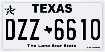 TX license plate DZZ6610