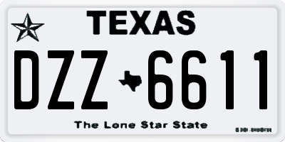 TX license plate DZZ6611