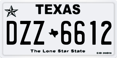 TX license plate DZZ6612