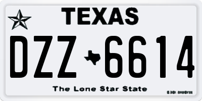 TX license plate DZZ6614