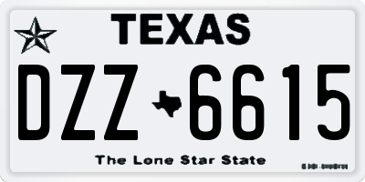 TX license plate DZZ6615