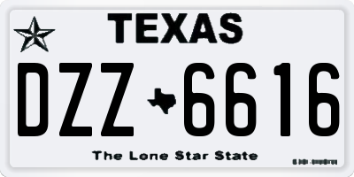 TX license plate DZZ6616