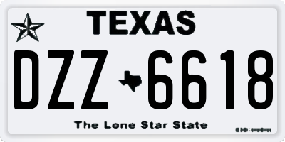 TX license plate DZZ6618