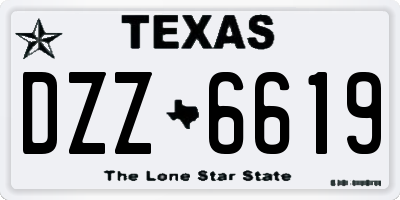 TX license plate DZZ6619