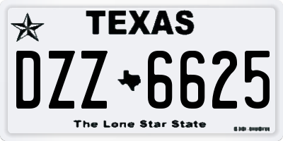 TX license plate DZZ6625