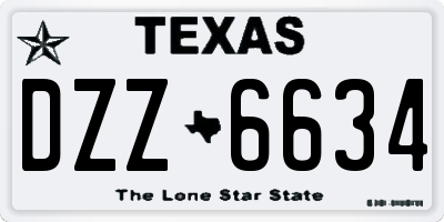 TX license plate DZZ6634
