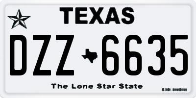 TX license plate DZZ6635