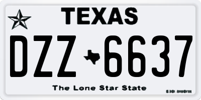 TX license plate DZZ6637