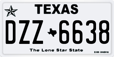 TX license plate DZZ6638