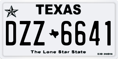 TX license plate DZZ6641