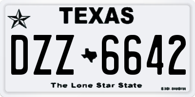 TX license plate DZZ6642