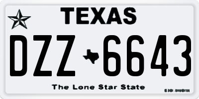 TX license plate DZZ6643