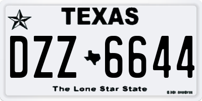 TX license plate DZZ6644