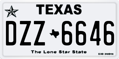 TX license plate DZZ6646