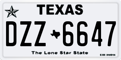 TX license plate DZZ6647