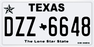 TX license plate DZZ6648