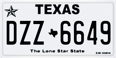 TX license plate DZZ6649