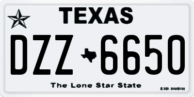 TX license plate DZZ6650