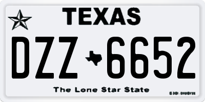 TX license plate DZZ6652