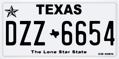 TX license plate DZZ6654