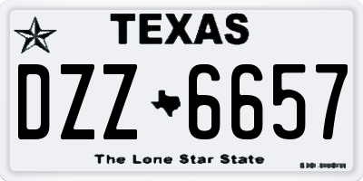 TX license plate DZZ6657