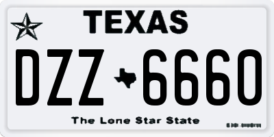 TX license plate DZZ6660