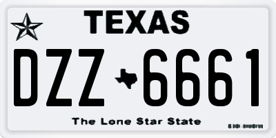 TX license plate DZZ6661