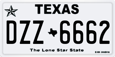 TX license plate DZZ6662