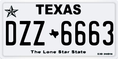 TX license plate DZZ6663