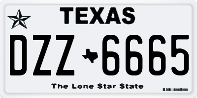 TX license plate DZZ6665