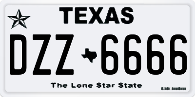 TX license plate DZZ6666