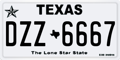 TX license plate DZZ6667