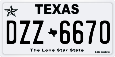 TX license plate DZZ6670