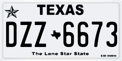 TX license plate DZZ6673