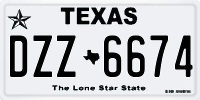 TX license plate DZZ6674