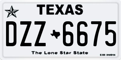 TX license plate DZZ6675