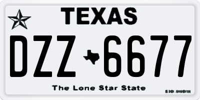 TX license plate DZZ6677