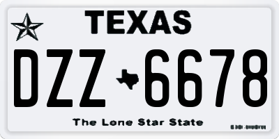 TX license plate DZZ6678