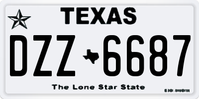 TX license plate DZZ6687