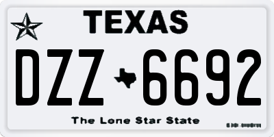 TX license plate DZZ6692