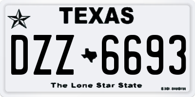 TX license plate DZZ6693