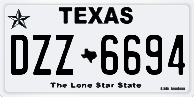 TX license plate DZZ6694