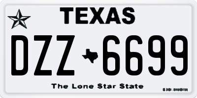 TX license plate DZZ6699