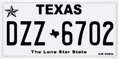 TX license plate DZZ6702