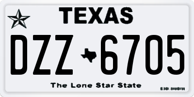 TX license plate DZZ6705