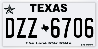 TX license plate DZZ6706
