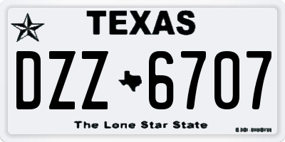 TX license plate DZZ6707