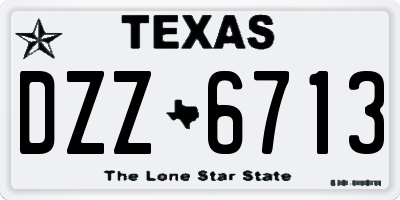 TX license plate DZZ6713