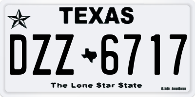 TX license plate DZZ6717