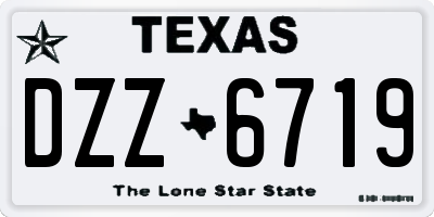 TX license plate DZZ6719